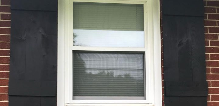 window in white exterior trim